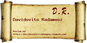 Davidovits Radamesz névjegykártya
